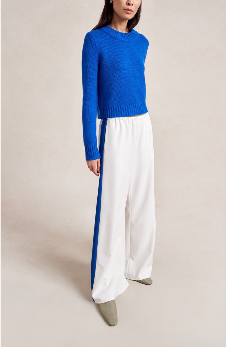 La Ligne Side Stripe Colby Pant, Alternate, color, Ivory/Cobalt