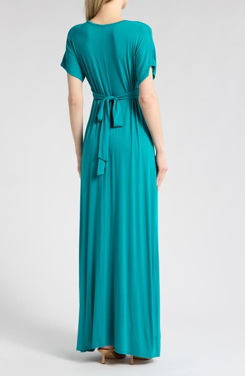 Loveappella Empire Maxi Dress In Teal