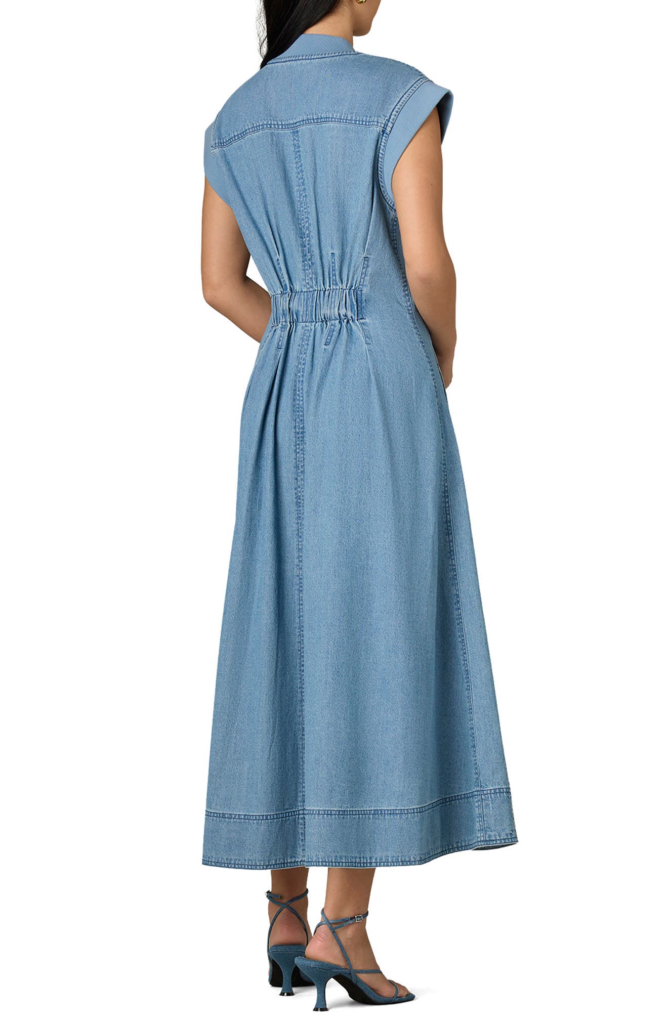 Pleated Denim Midi Dress - image 2