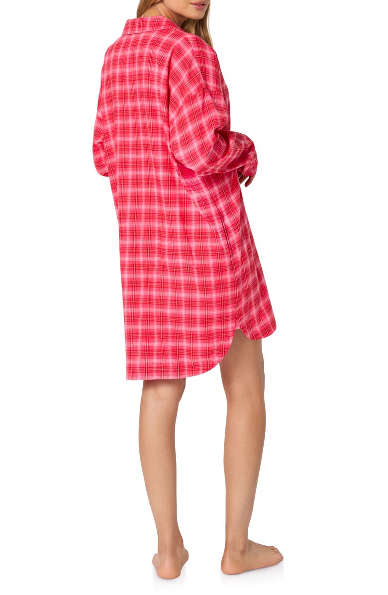 BedHead Pajamas Print Organic Cotton Flannel Sleep Shirt, Alternate, color, Wonderland Plaid