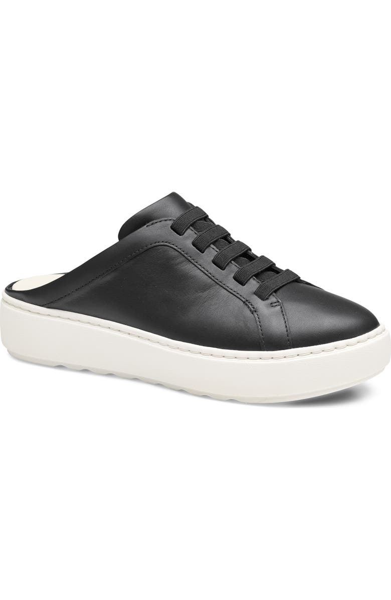 Johnston & Murphy Cammie Platform Sneaker Mule, Main, color, Black Nappa Leather
