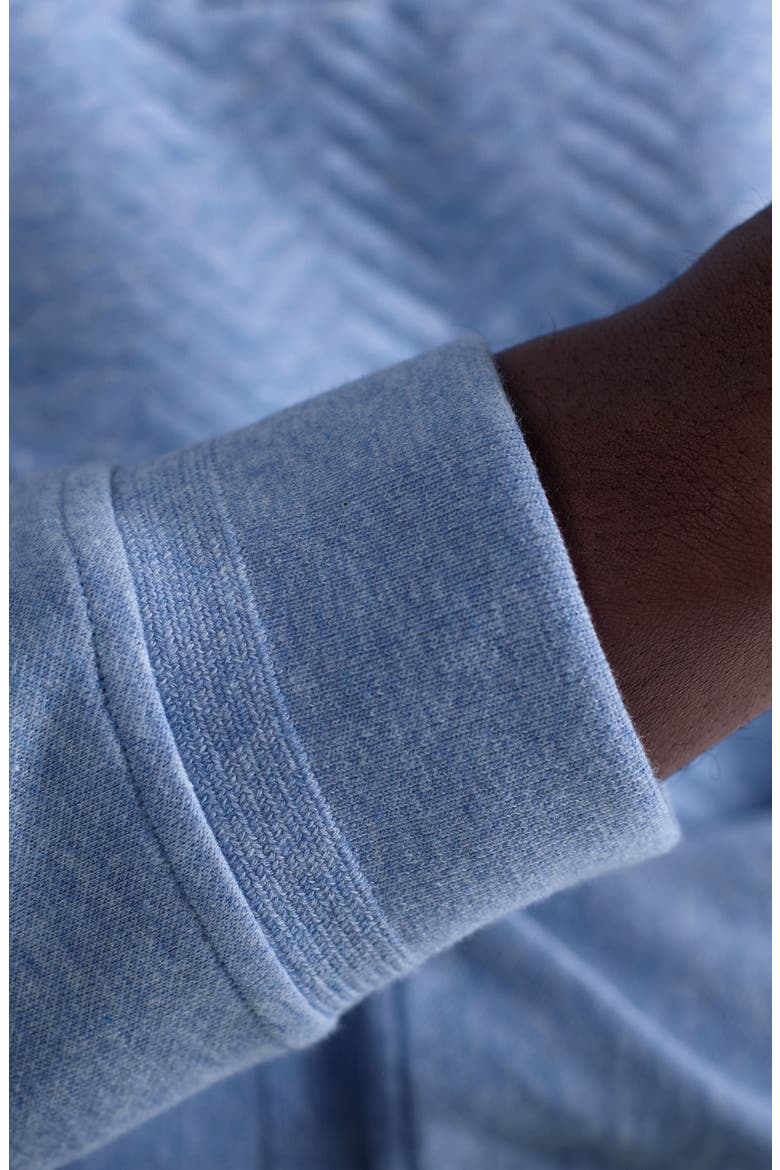 Chevron Quarter Zip Cotton Blend Pullover, Alternate, color, SKY