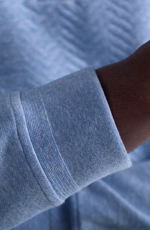 Bugatchi Chevron Quarter Zip Cotton Blend Pullover In Blue