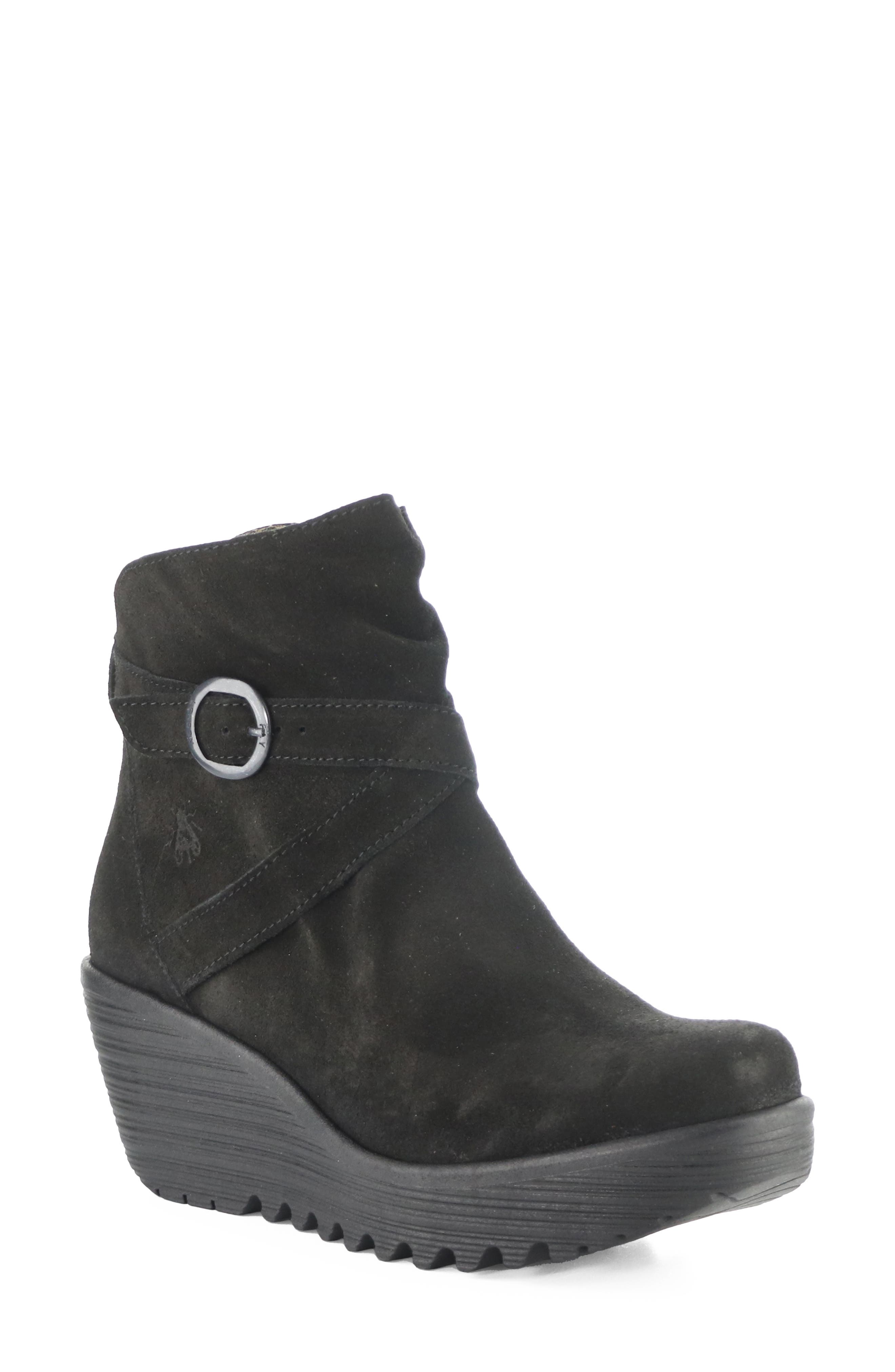 Loik Platform Wedge Bootie, Main, color, BLACK