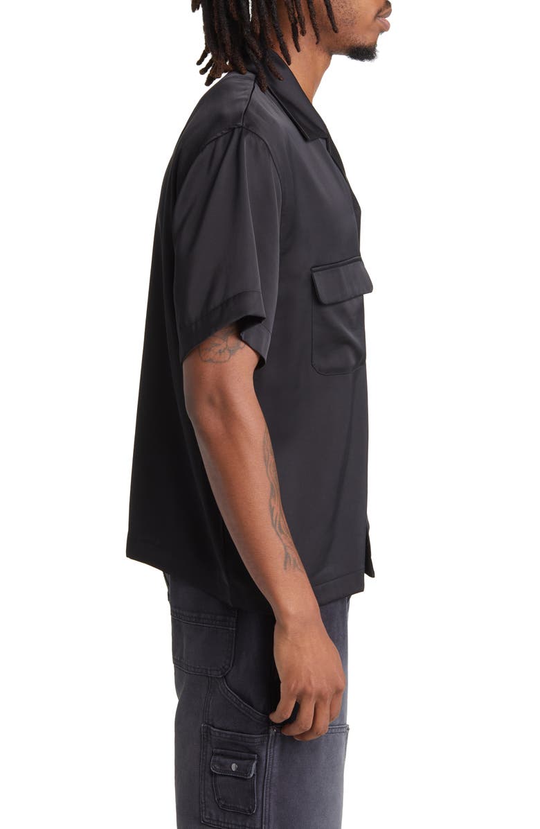 Elwood Short Sleeve Satin Button-Up Bowling Shirt, Alternate, color, 