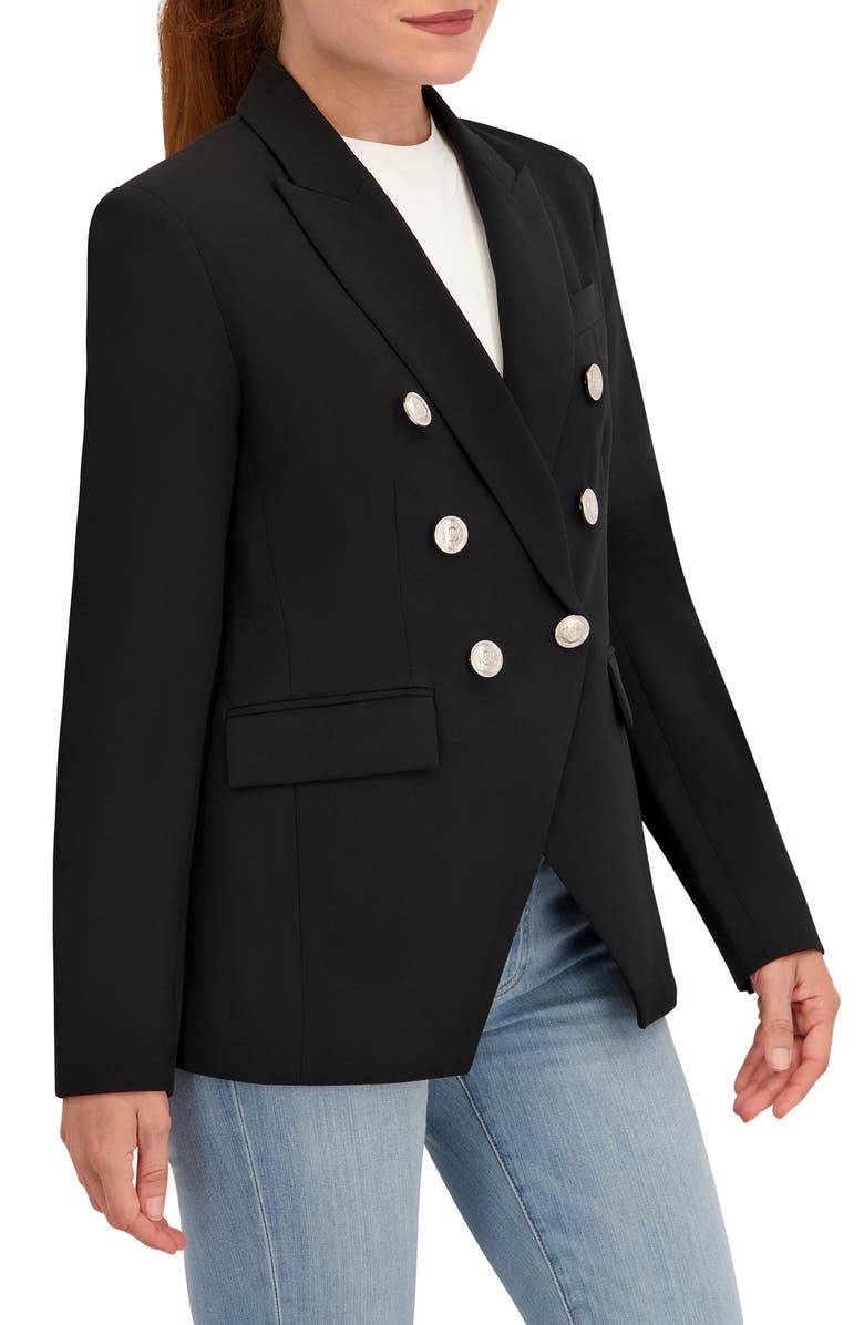 Ookie & Lala Double Breasted Blazer, Alternate, color, Black/ Silver