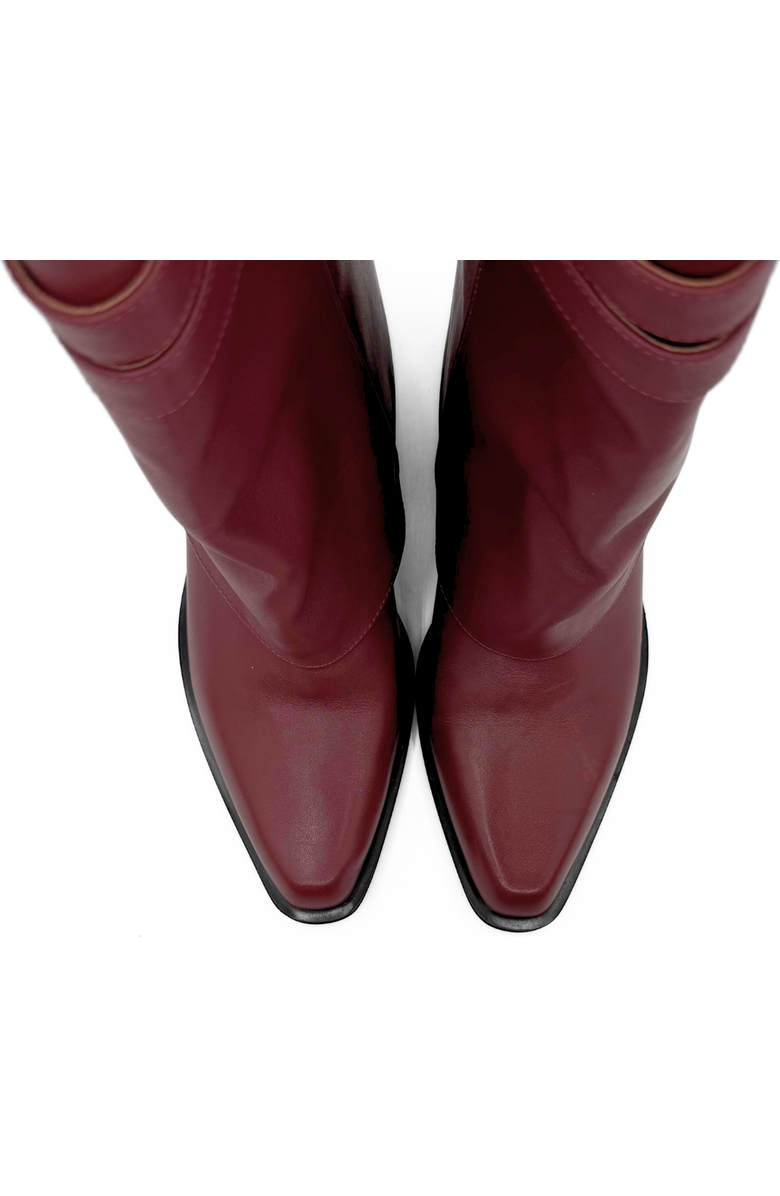 Amie Rafa Alma Foldover Leather Boots, Alternate, color, Burgundy