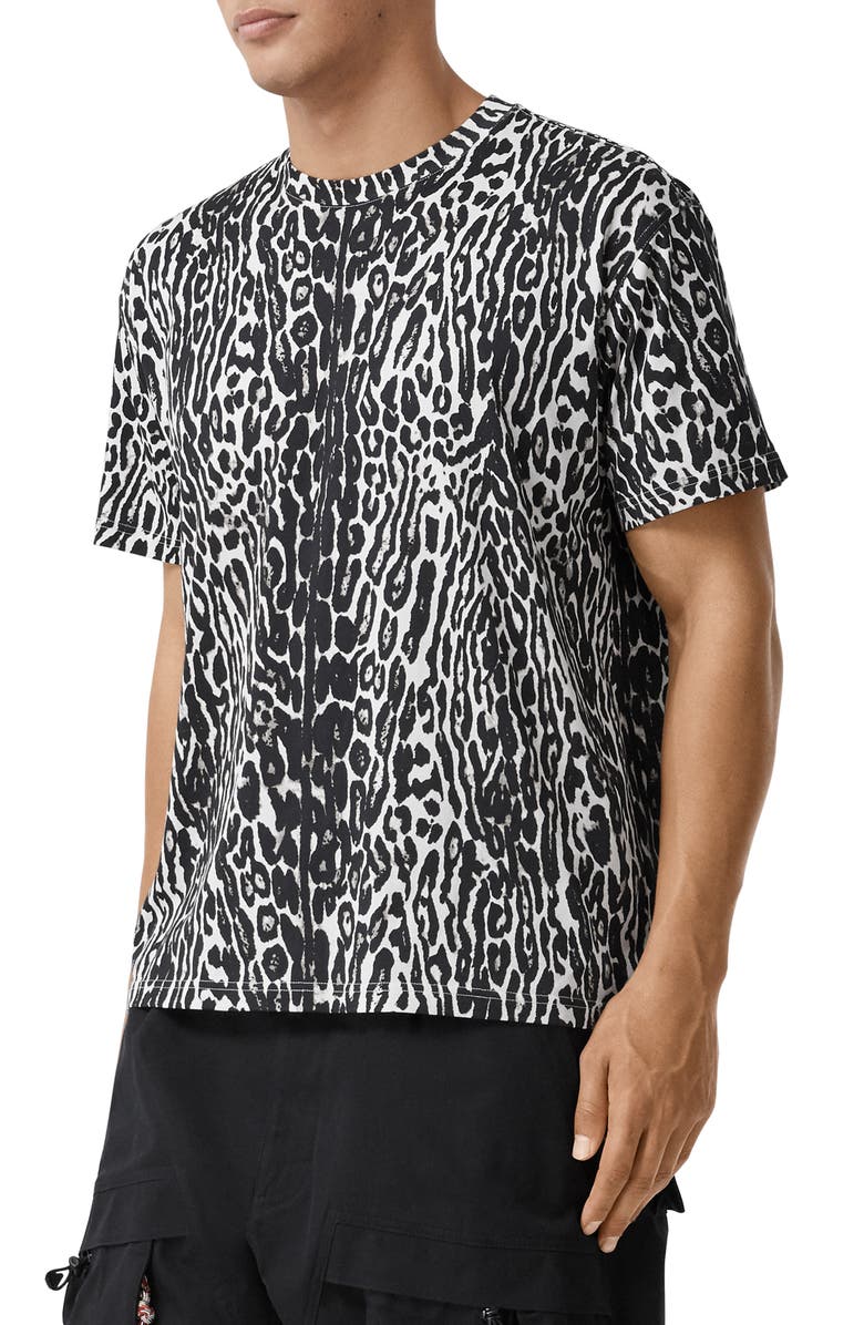 Burberry Radderson Leopard Print T-Shirt, Alternate, color,