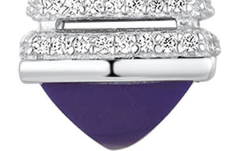 Suzy Levian Eiffel Tower Pavé Cubic Zirconia & Enamel Pendant Necklace
