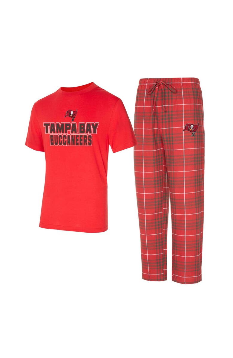 CONCEPTS SPORT Men's Concepts Sport  Red/Pewter Tampa Bay Buccaneers Vector T-Shirt & Flannel Pants Sleep Set, Main, color, Red