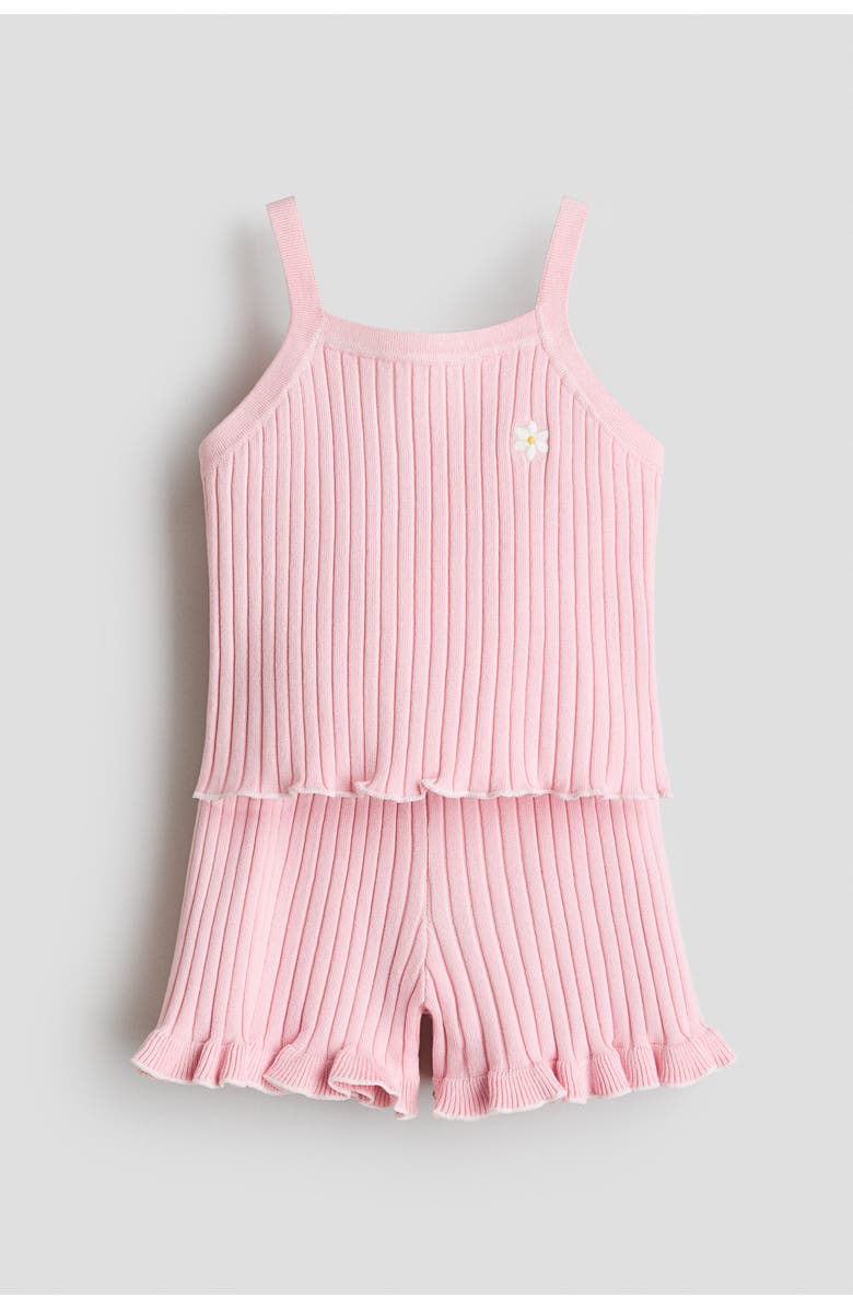 H&M 2-piece rib-knit set, Main, color, Light Pink