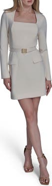 BCBG Belted Long Sleeve Sheath Dress