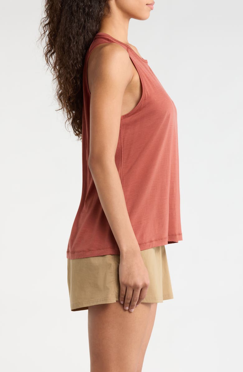 Smartwool Ultralite High Neck Merino Wool Blend Tank, Alternate, color, Burnt Sienna