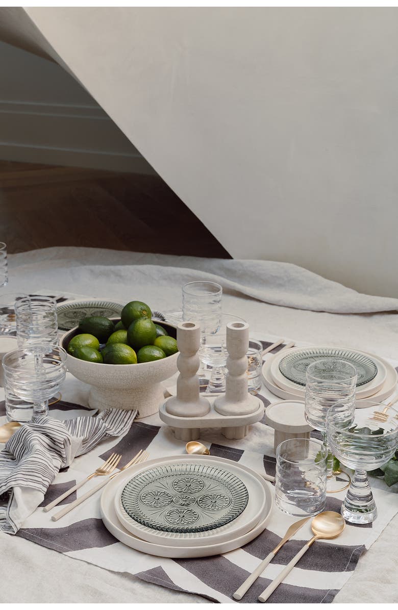 House of Revelry Stone Double Pillar Candle-Holder, Alternate, color, Natural