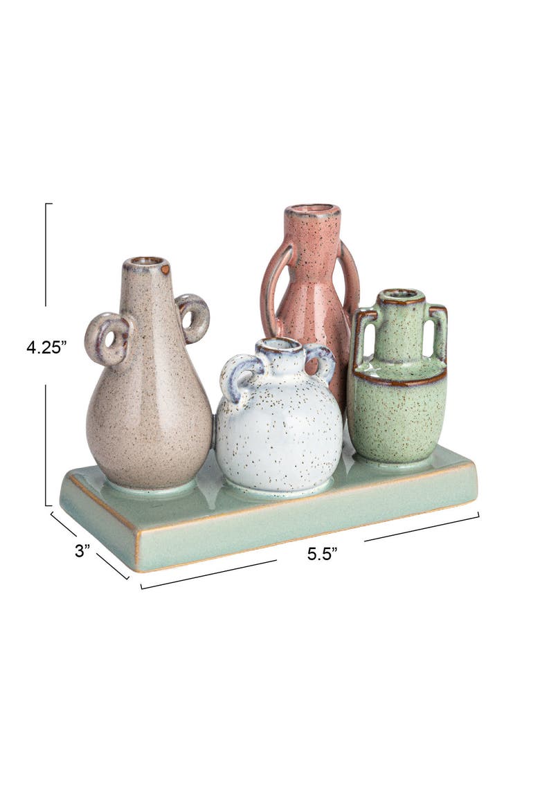 Mounted Vases on Base, Alternate, color, White