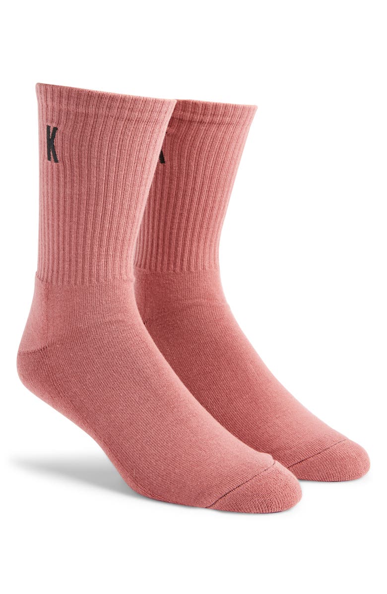 KROST Cotton Blend Rib 2-Pack Crew Socks, Main, color, Brick Dust