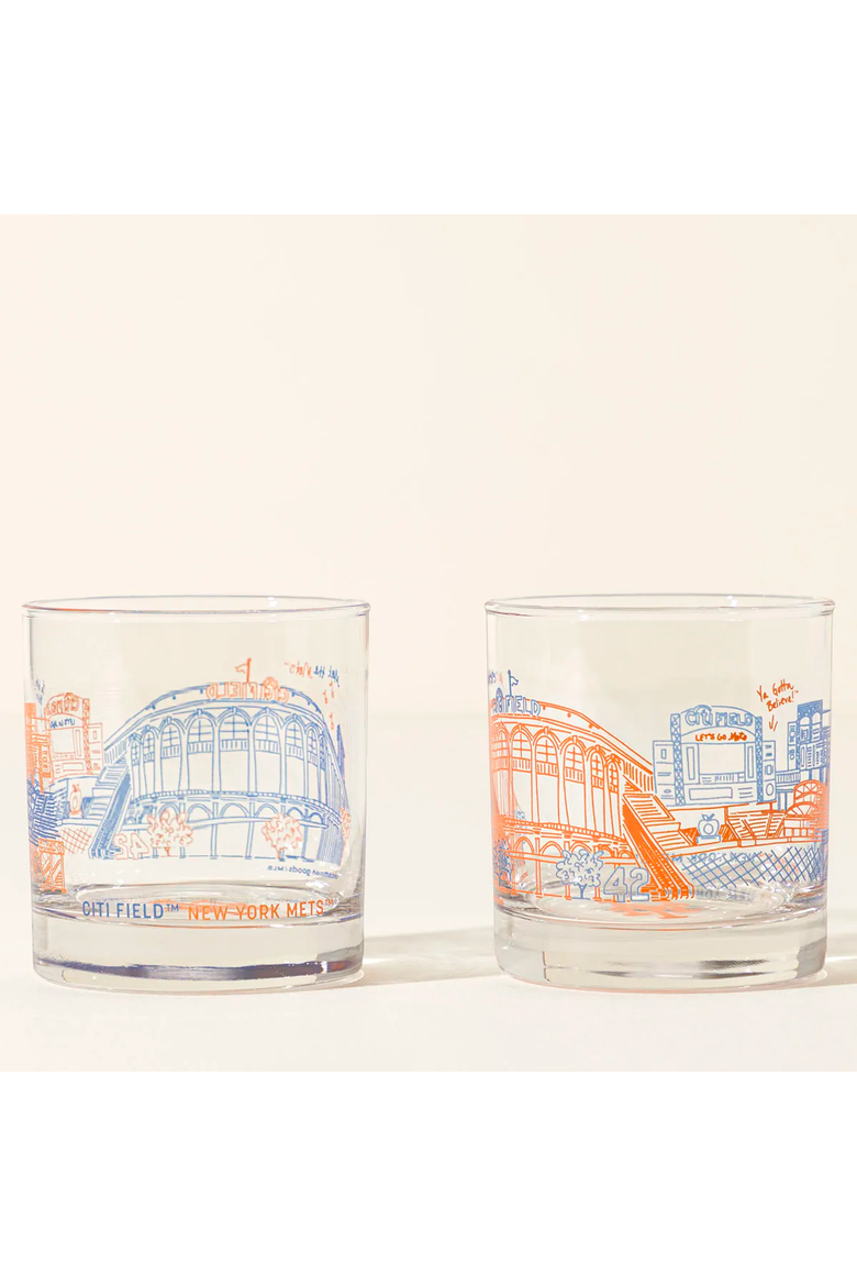 MLB Stadiumscape Rocks Glasses - Set of 2, Alternate, color, New York Mets