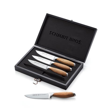 Bonded Teak 4-Piece Steak Set