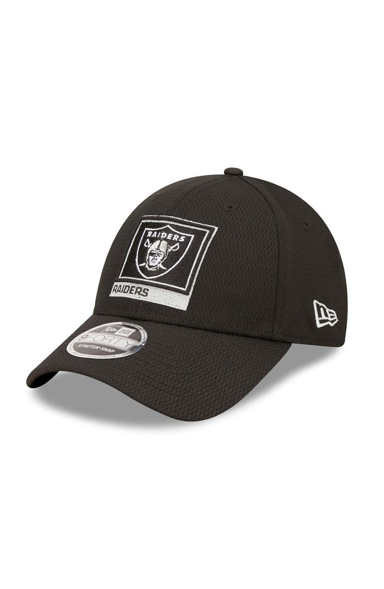 New Era Men's New Era Black Las Vegas Raiders Framed AF 9FORTY Snapback Hat, Main, color,