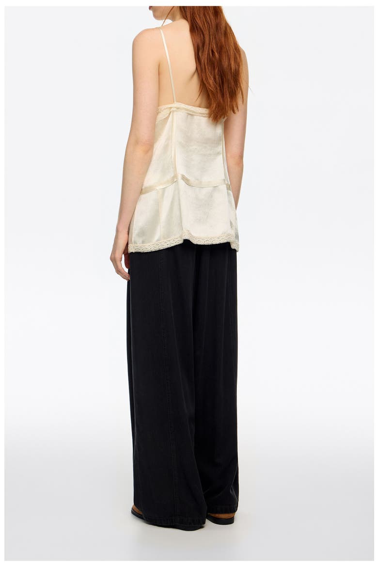 Denim Wide Leg Trousers, Alternate, color, WASHED BLACK