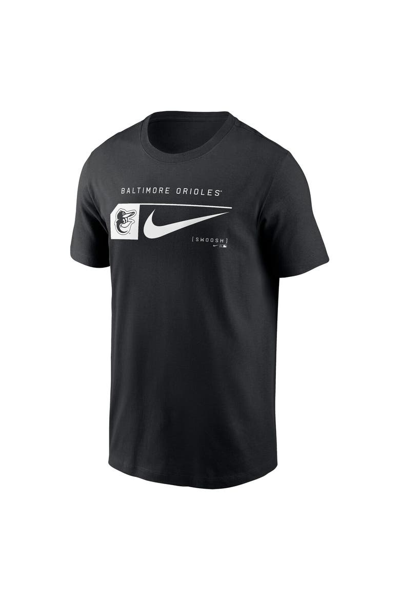 Men's Nike Black Baltimore Orioles Fashion Graphic Swoosh T-Shirt, Alternate, color, Black