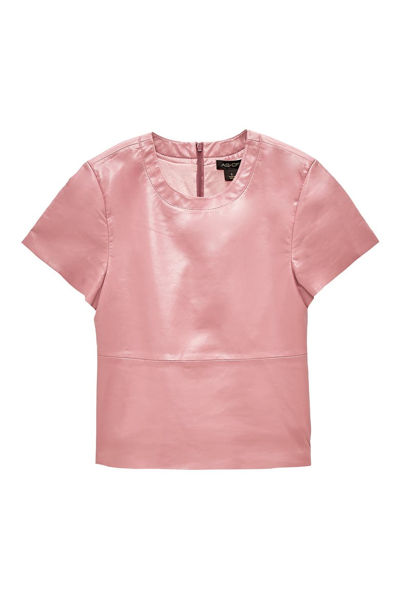 Awaken Recycled Leather T-Shirt, Alternate, color, MAUVE