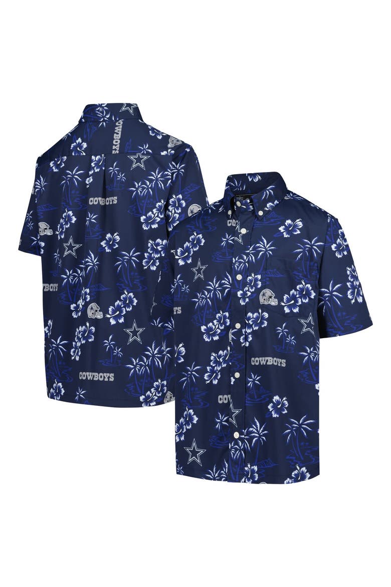 Youth Reyn Spooner Navy Dallas Cowboys Button-Down Short Sleeve Shirt, Main, color, Navy
