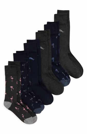6-Pack Assorted Motif and Ribbed Crew Socks