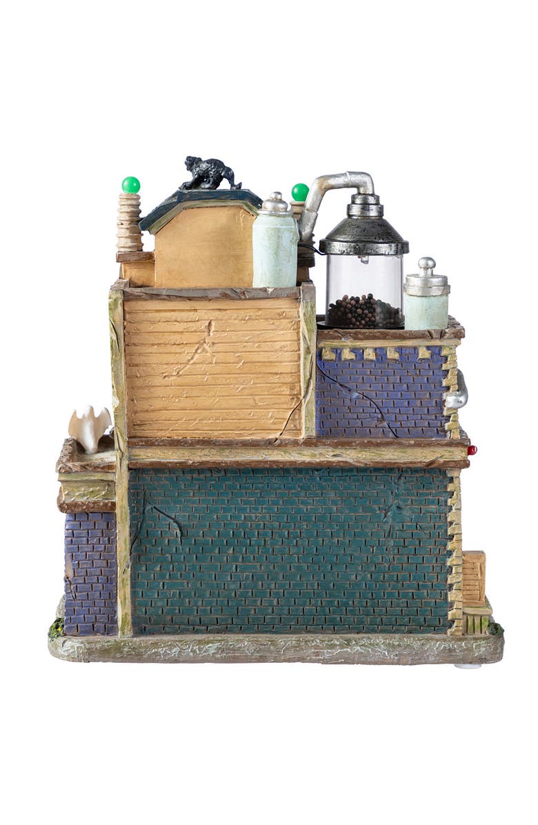 Glitzhome 11"H Lighted Resin Halloween Haunted House Village, Alternate, color, Black