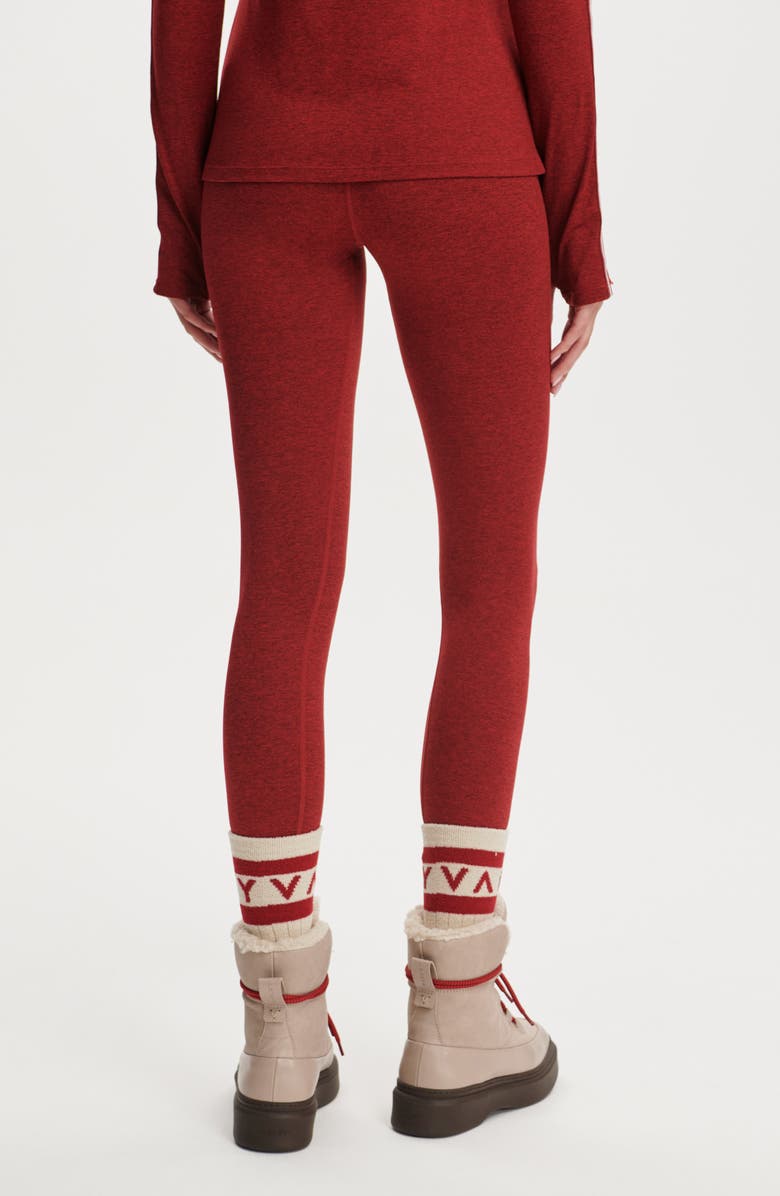 Varley Always Warm Super High Waist Base Layer Leggings, Alternate, color, Red Dahlia Marl