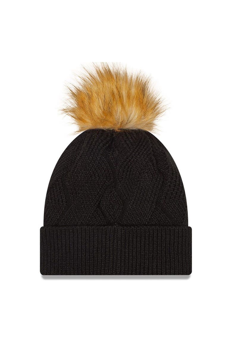 New Era Women's New Era Black Atlanta United FC Snowy Cuffed Knit Hat with Pom, Alternate, color, 