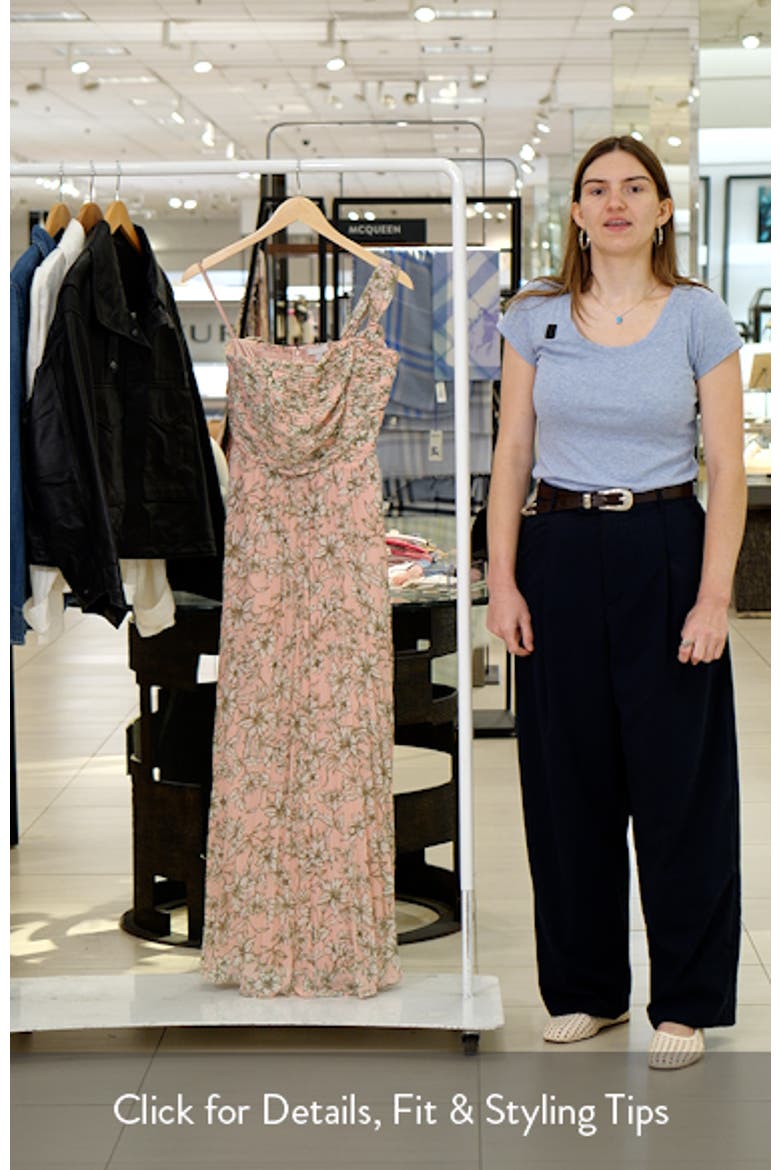 Pleated One-Shoulder Maxi Dress video