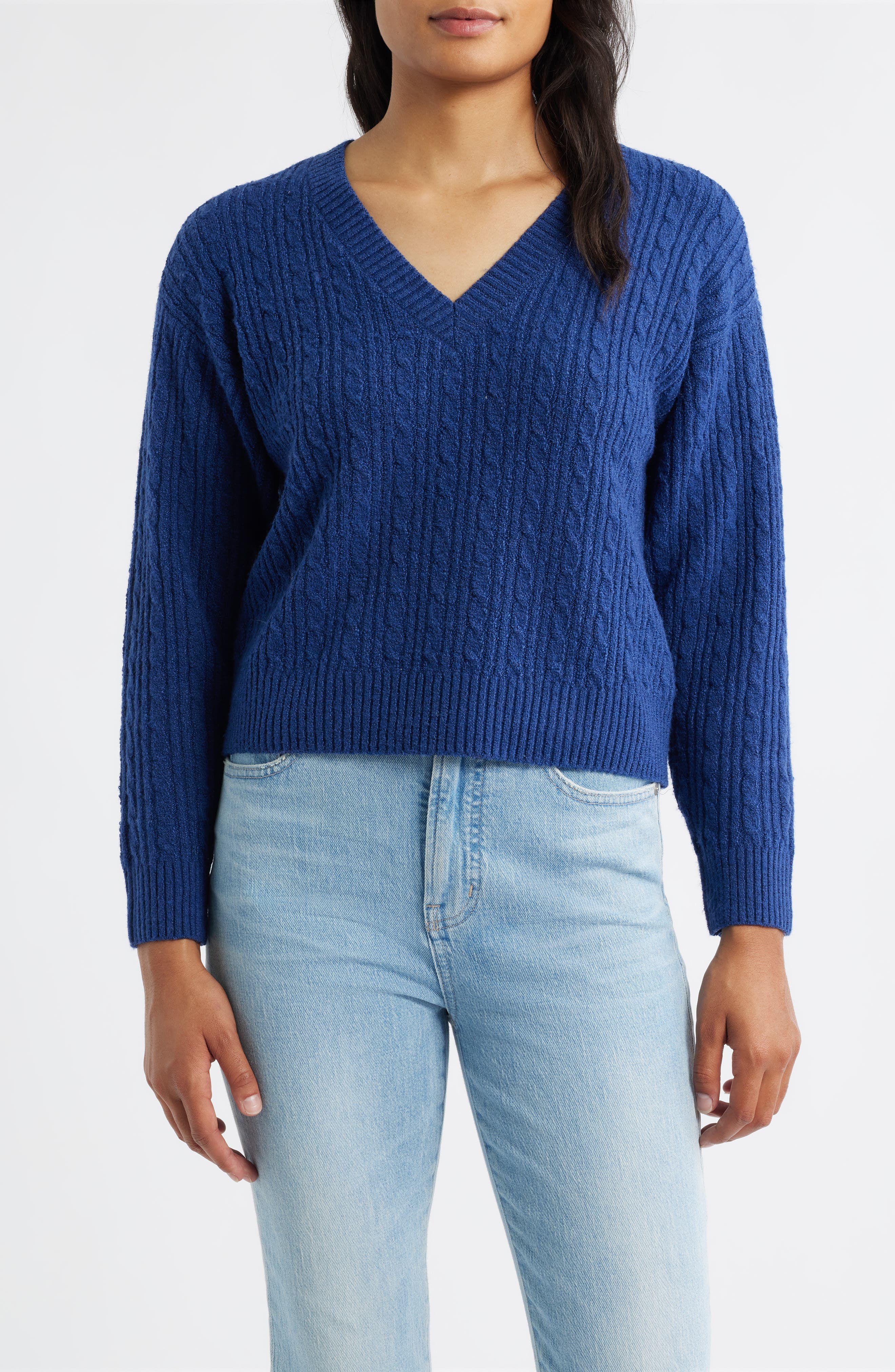 Cable V-Neck Sweater - image 3