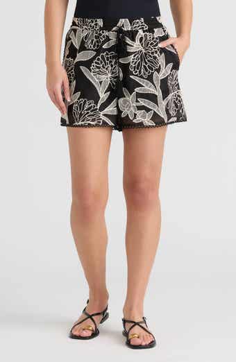Embroidered Georgette Shorts