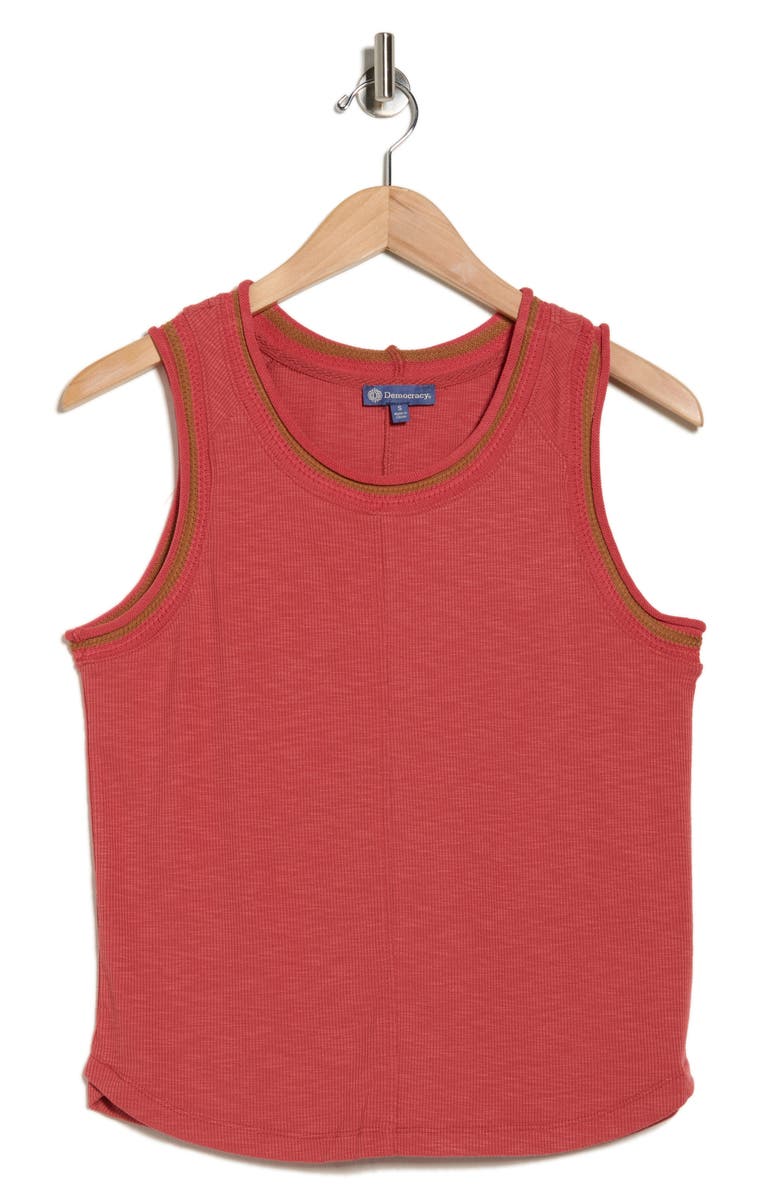 Democracy Scoop Neck Rib Tank Top, Alternate, color, Cashmere Rose/ Candy Yam