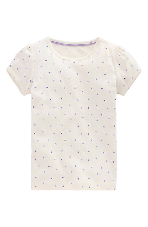 Kids' Puff Sleeve Cotton Pointelle T-Shirt (Toddler, Little Kid & Big Kid)