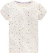 Mini Boden Kids' Puff Sleeve Cotton Pointelle T-Shirt