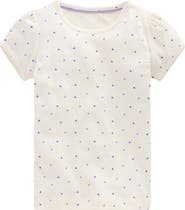 Mini Boden Kids' Puff Sleeve Cotton Pointelle T-Shirt