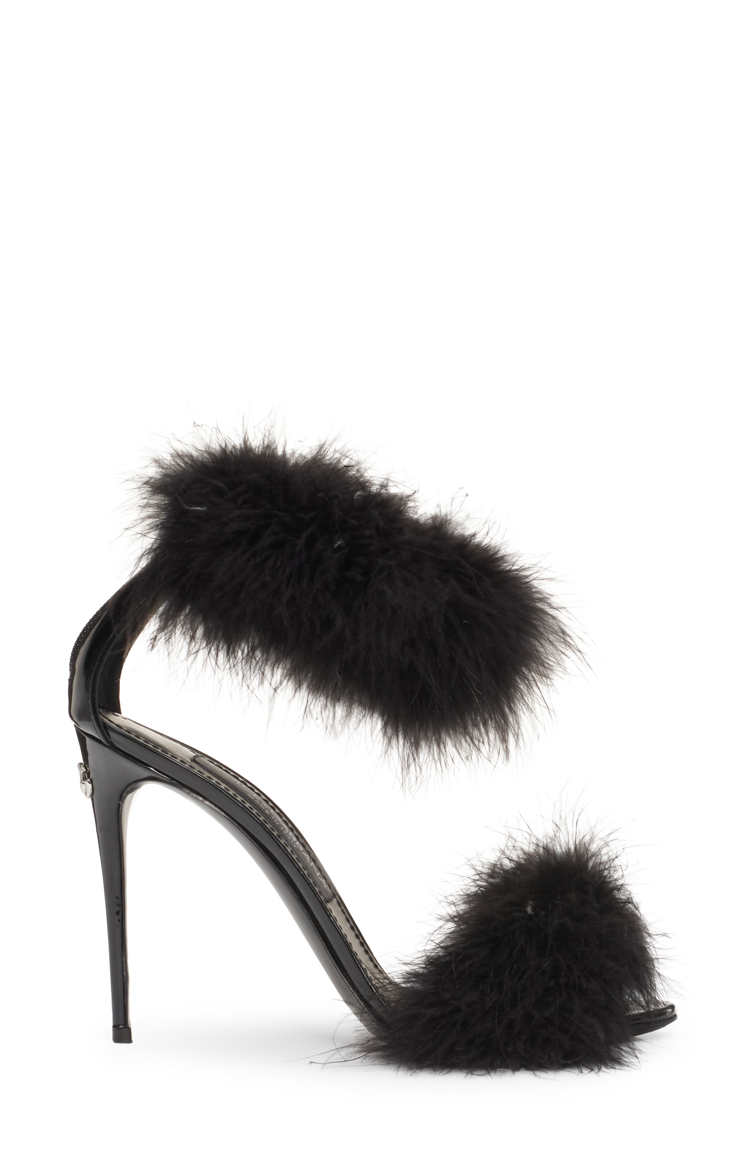 Dolce&Gabbana Feather Strap Sandal, Alternate, color, 