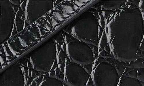 Brahmin Lorelei Croc Embossed Leather Shoulder Bag In Black