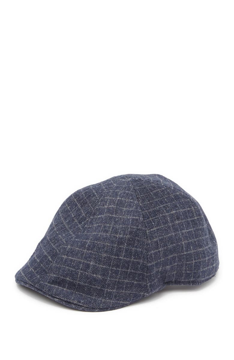 San Diego Hat Plaid Flannel News Boy Cap, Main, color, Navy