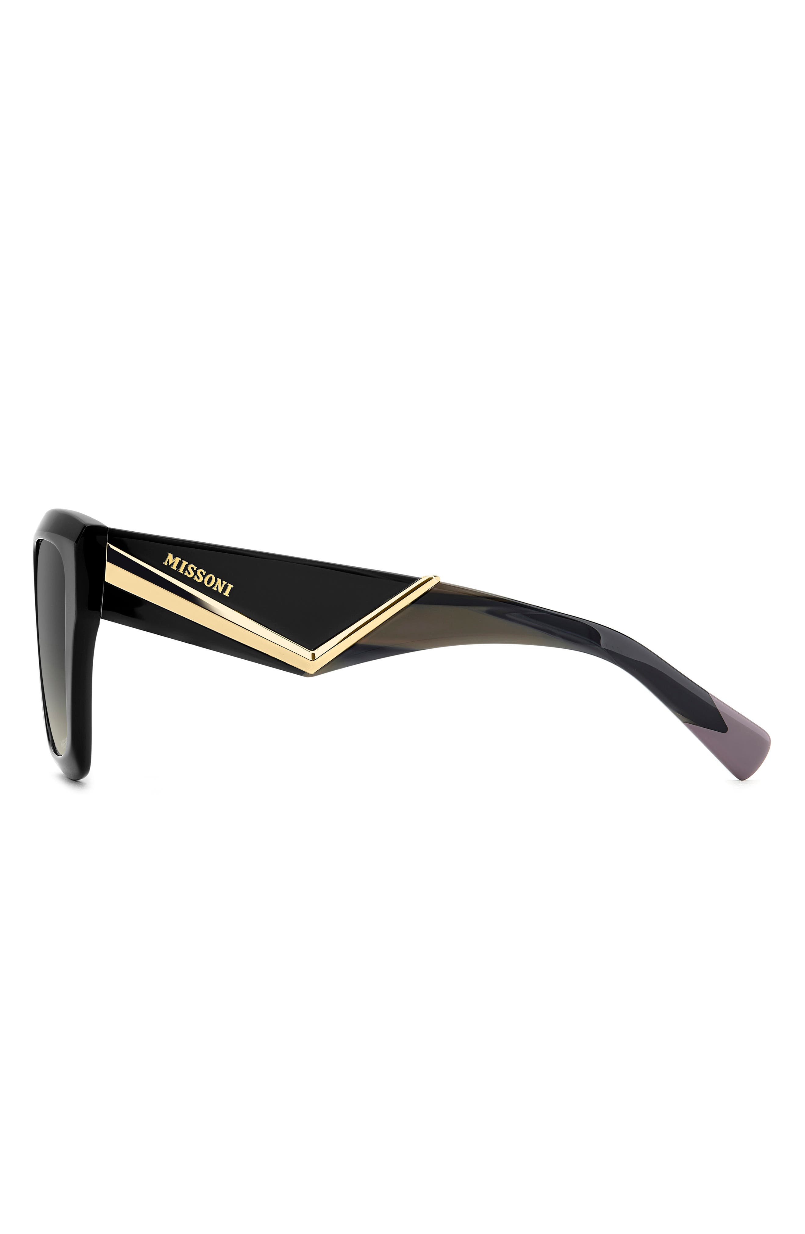Missoni MIS 0069/S‎ Black Square Sunglasses Zigzag Pattern Gold Detail Italy Missoni 53mm Gradient Square Sunglasses (Women) | Nordstrom main image 3