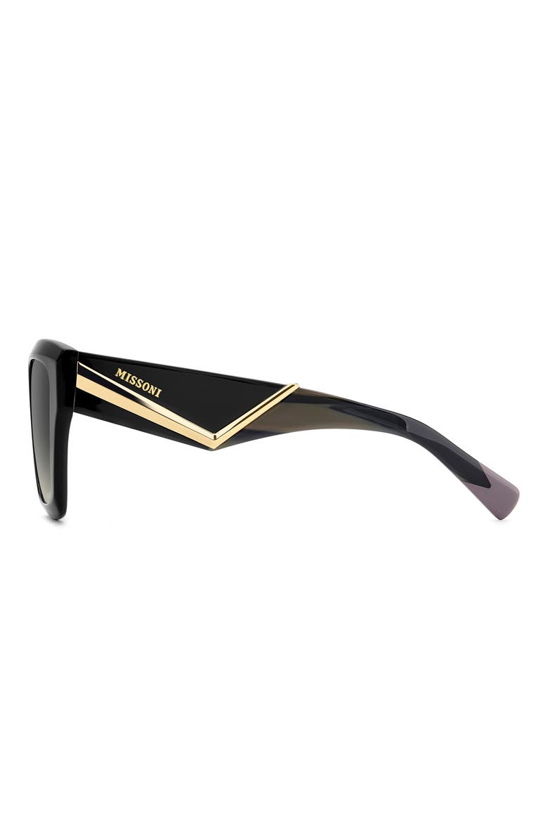 53mm Gradient Square Sunglasses, Alternate, color, BLACK/ GREY BROWN