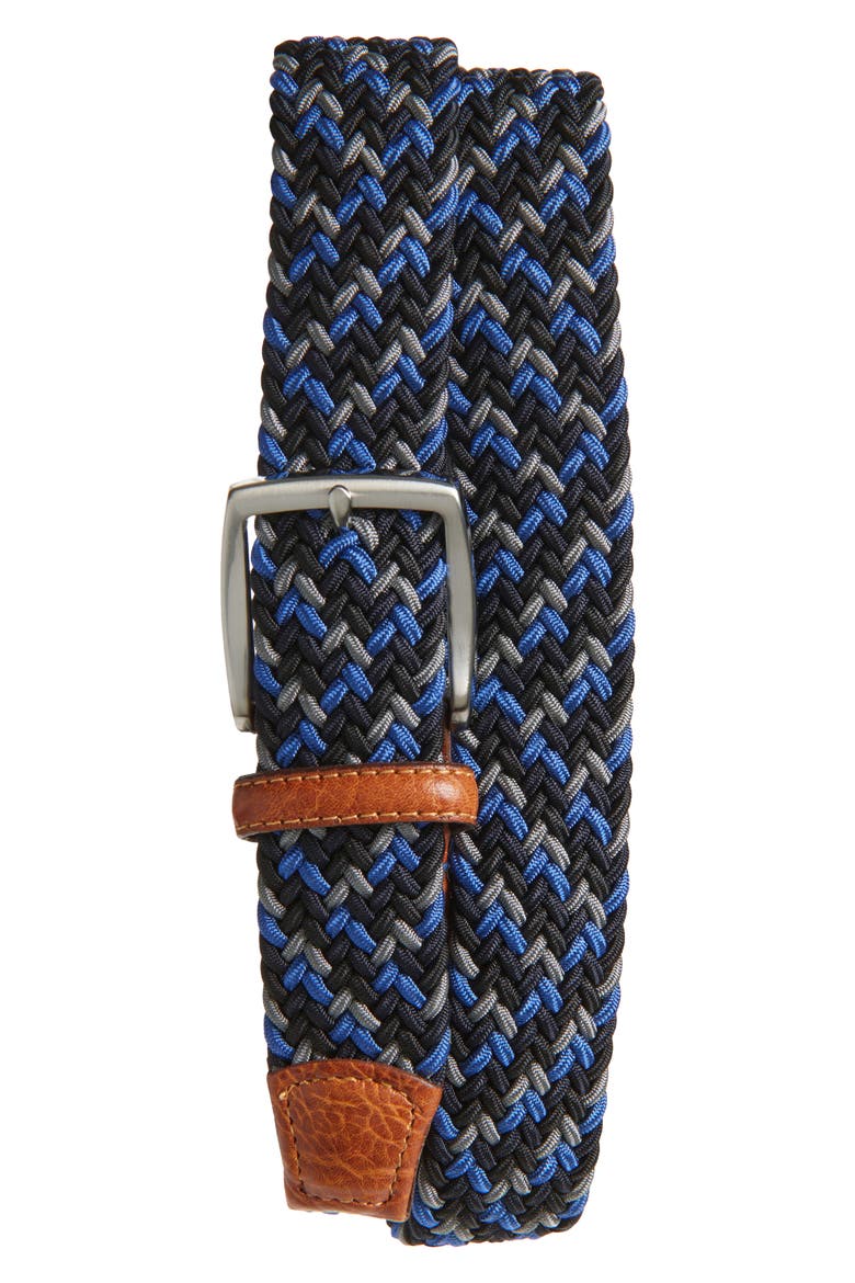 Woven Multicolor Belt, Main, color, BLUE/ BLACK MULTI