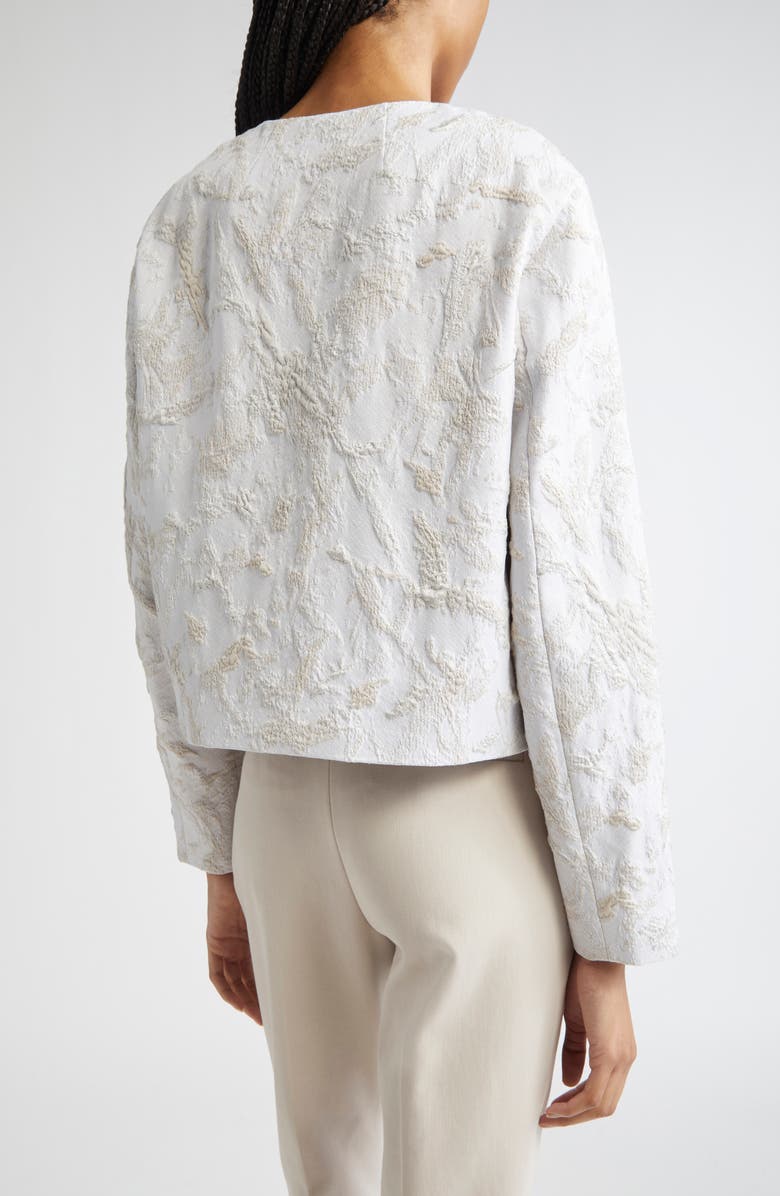 Lafayette 148 New York Speckled Glaze Jacquard Crop Jacket, Alternate, color, Pearl Multi