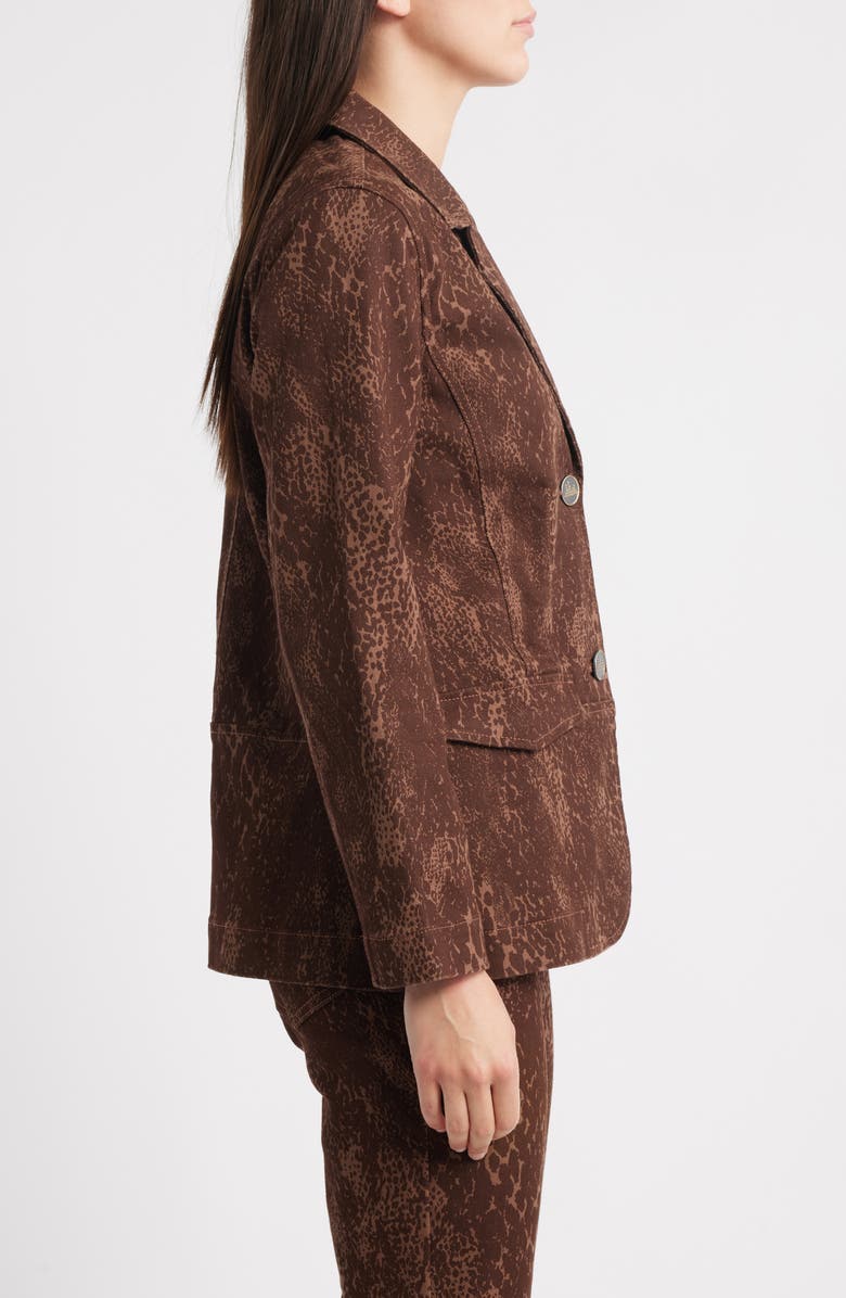 CITY BLUES Flap Pocket Denim Blazer, Alternate, color, Brown