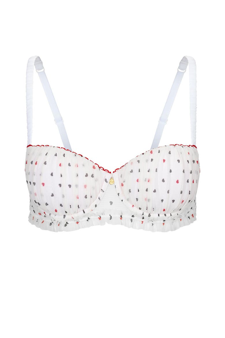 Susie Contour Balconette Bra, Alternate, color, Heart white