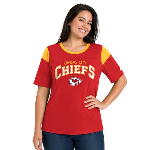 Women's Starter Red Kansas City Chiefs Plus Size Linebacker Slub T-Shirt