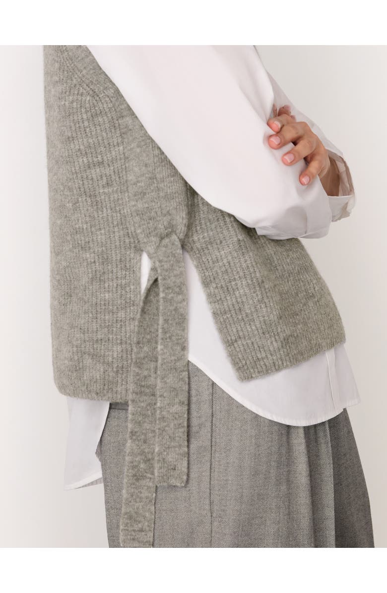Whistles Wool Mix Side Tie Detail Tank, Alternate, color, Grey