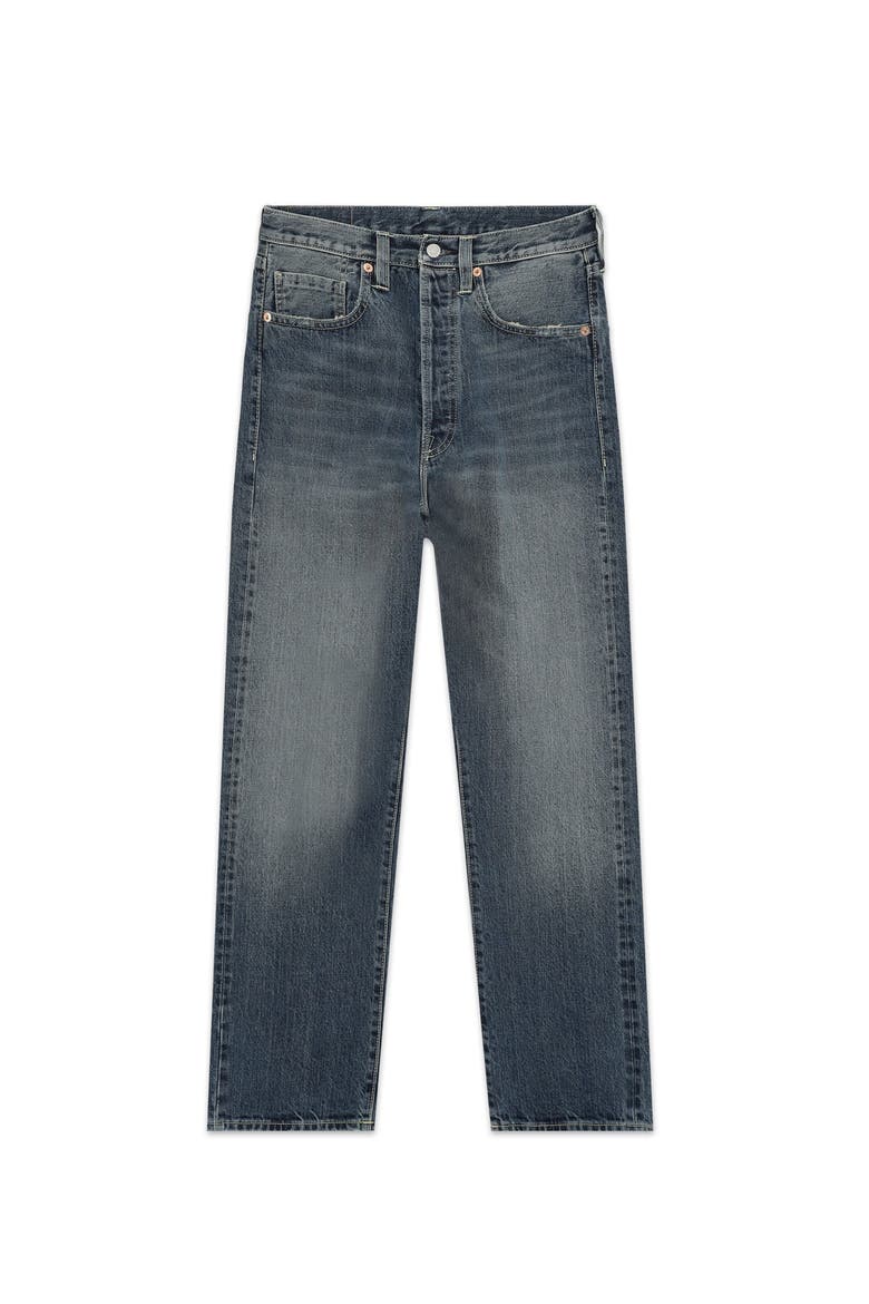 Unclejohn Japan Selvedge 5-Pocket High-Waist Pants Twisted Denim Pants, Main, color, Light Custom Wash